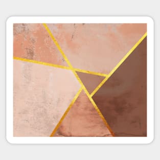 Geometric marble print, color blocking brown Sticker